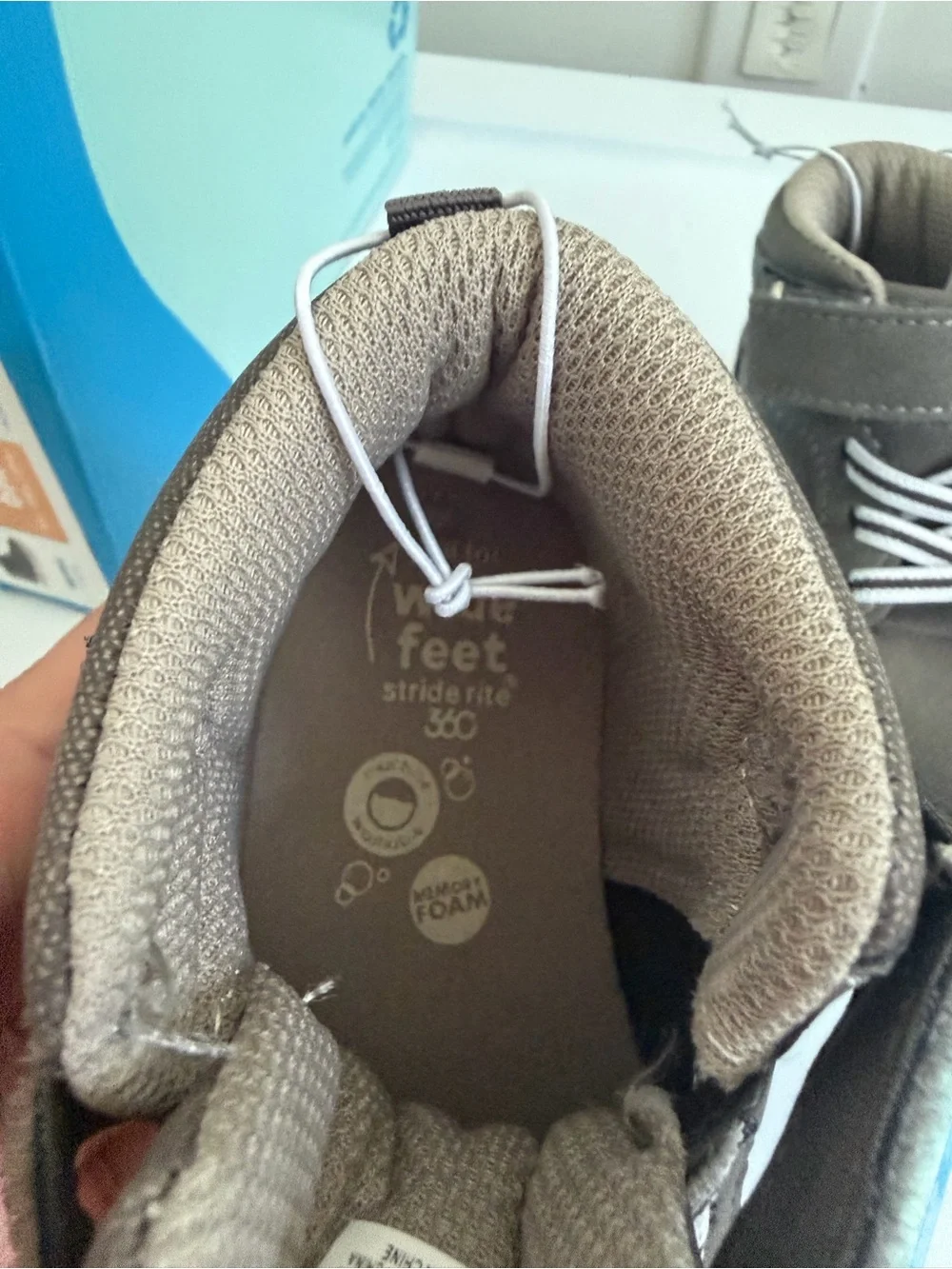 Stride Rite Toddler Gray High-Top Boot with White Sole